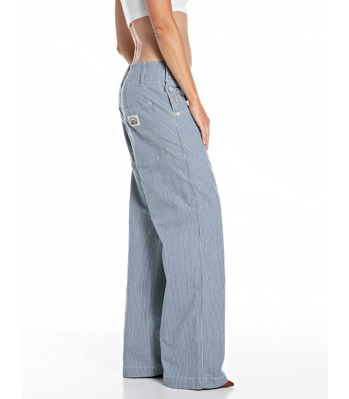 コードレーンストライプワークワイドパンツ 詳細画像 ダークブルー 4